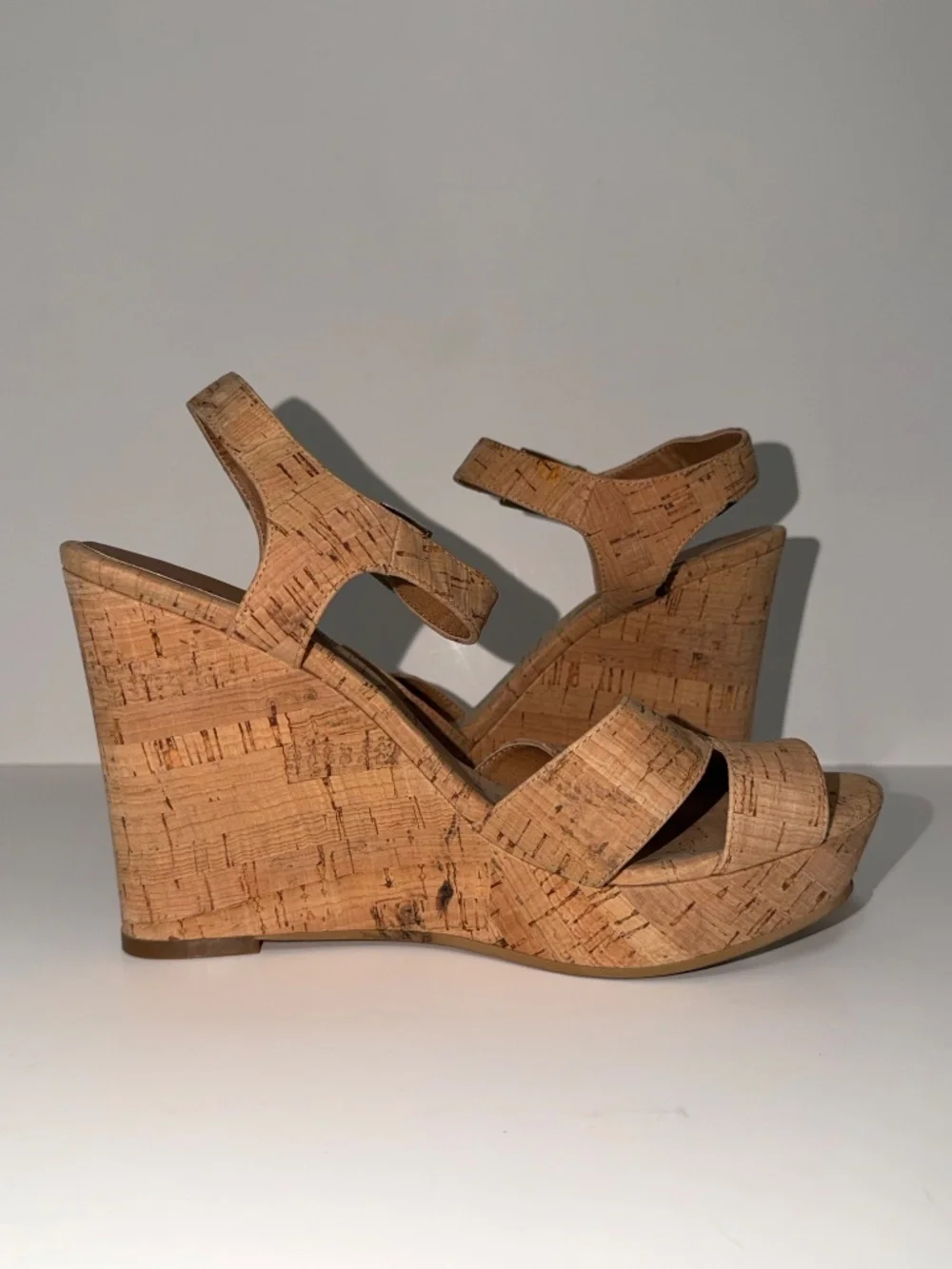 Tesori cork platform wedge sandals